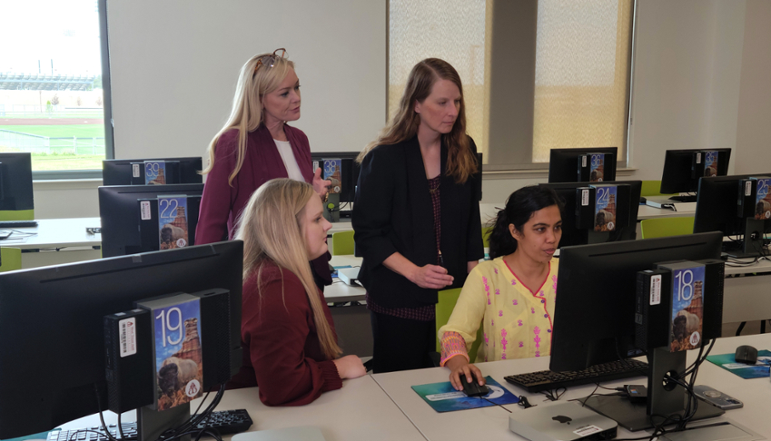 Ag Vestal Guerrero with female students 2021